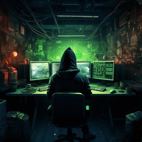 Hacker desktop wallpaper cyber background | Premium AI-generated image