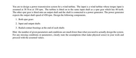 Solved You are to design a power transmission system for a | Chegg.com