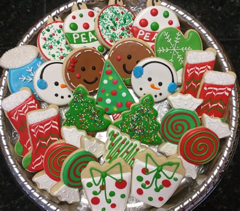 Christmas Platter Decorated Sugar Cookies by I Am the Cookie Lady | Holiday sugar cookies ...