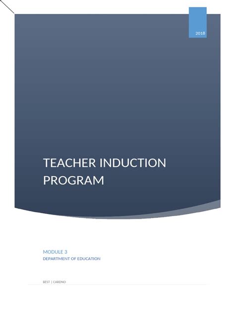 Teacher Induction Program Module 3 V1.0 | PDF | Child Development | Educational Technology