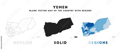 Yemen map. Borders of Yemen for your infographic. Vector country shape. Vector illustration ...