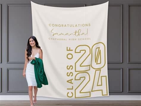 Class of 2024 Custom Graduation Party Backdrop, Personalized Congrats Grad School Colors Banner ...