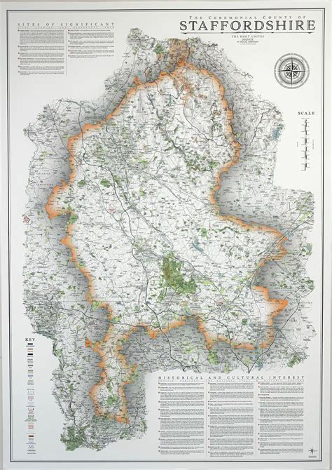 Wall Maps of Staffordshire | The Cartographic Arts