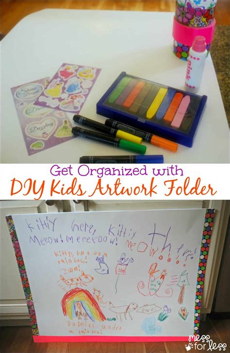 Get Organized with a DIY Kids Artwork Folder - Mess for Less