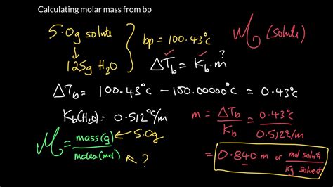 Week 4 - 4. Calculating molar mass from boiling point elevation - YouTube