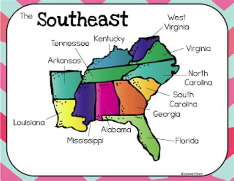 Southeast Region States and Capitals Diagram | Quizlet