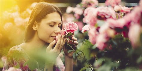 Free photo: Smelling the flowers - Blond, Face, Female - Free Download - Jooinn