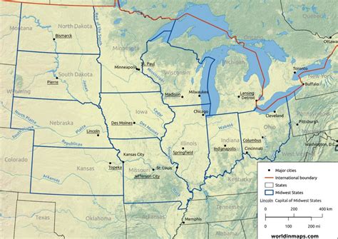 Midwest (Midwestern United States) - World in maps