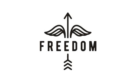 Premium Vector | Line art hipster freedom logo design