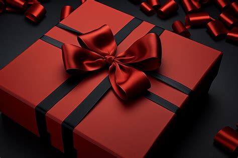 Premium AI Image | red gift box with ribbon