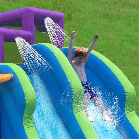 Magic Time Twin Falls Outdoor Inflatable Splash Pool Backyard Water ...