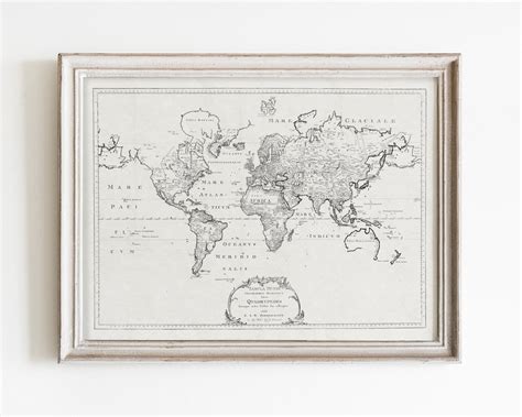 Vintage World Map Poster, Map Print, Antique Classroom Decor, Vintage Map Wall Art, Poster Print ...