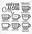 Vintage Coffee Menu Icons and Design Elements Vector Image