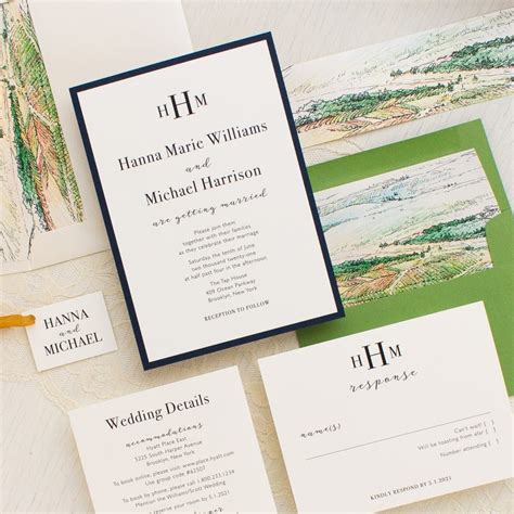 Winery Landscape Wedding Invitations | Beacon Lane