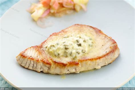 Grilled Tuna Steak with Lemon-Caper Butter Recipe