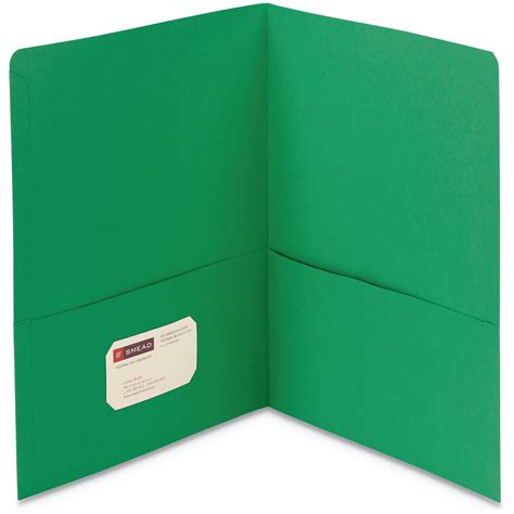 Smead Two-Pocket Folder, Textured Paper, Green, 25/Box -SMD87855 - Walmart.com - Walmart.com