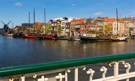 Streets and Canals of Leiden Town, Netherlands Stock Image - Image of ...