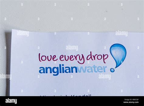 Anglian Water logo on top of quarterly bill to customer Stock Photo - Alamy