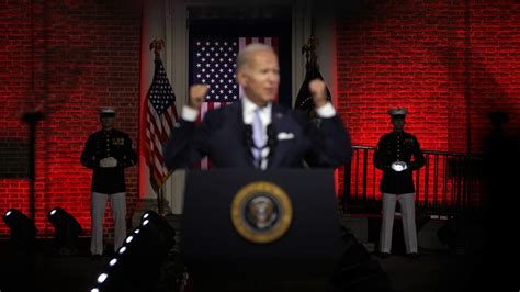 MAGA Is Melting Down Over ‘Satanic, Blood-Red’ Lighting During Biden Speech