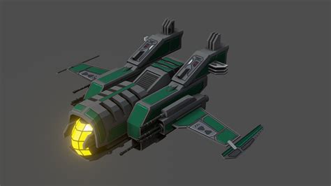 modèle 3D de Sci-Fi Fighter Ship v3 - Low Poly - Prêt pour le jeu - PBR - TurboSquid 1703501