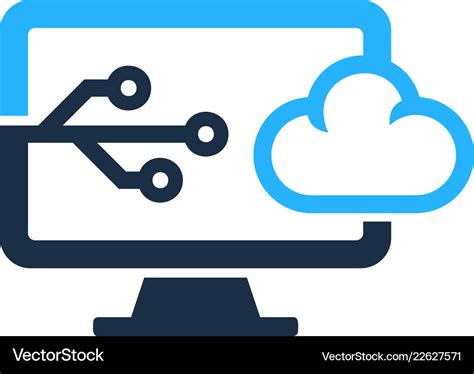 Digital computer logo icon design Royalty Free Vector Image