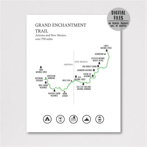 Grand Enchantment Trail Map | Grand Enchantment Hiking Trail Map Print – Nomadic Spices