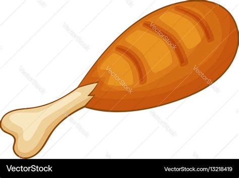 Chicken meat on the bone icon cartoon style Vector Image