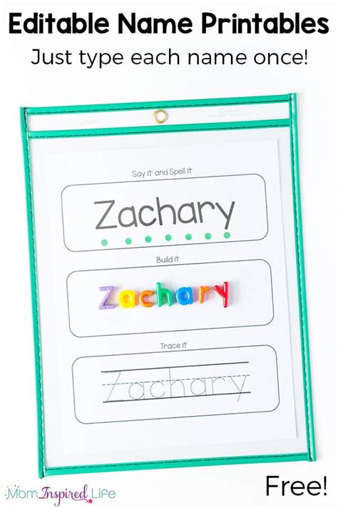 Free Editable Name Tracing Printable Worksheets | Preschool names ...