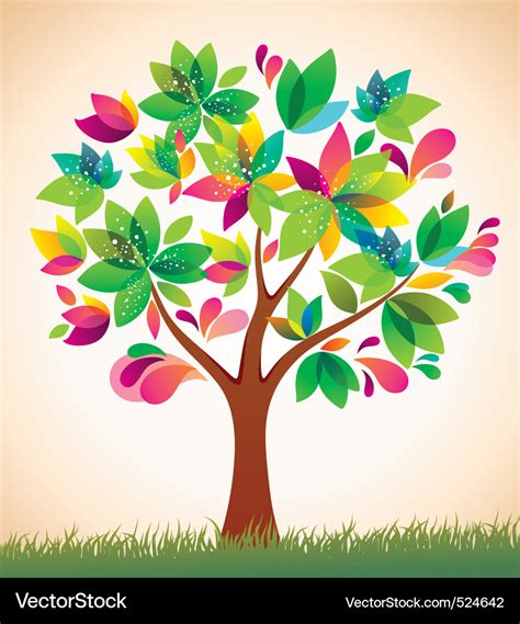 Beautiful colorful tree Royalty Free Vector Image