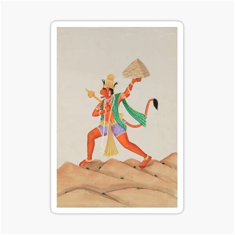 "Hanuman Carrying Mountain Hindu Painting" Sticker for Sale by Onodera | Redbubble