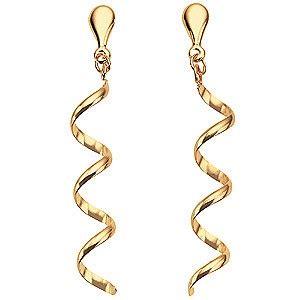 gold twist drop earrings
