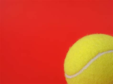 Premium Photo | A yellow tennis ball on a red background isolated