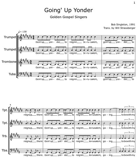 Going' Up Yonder - Sheet music for Trumpet, Trombone, Tuba