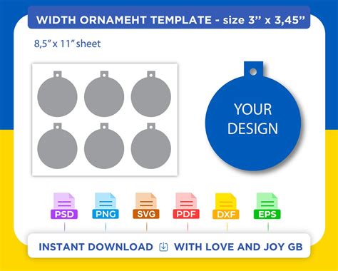 Round Floating Ornament Template Png Svg Dxf Eps Diy - Etsy