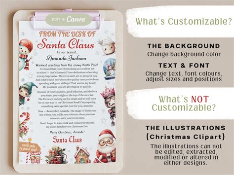 Editable Santa Letter and Nice List Certificate, Personalised Letter From Santa, Printable ...