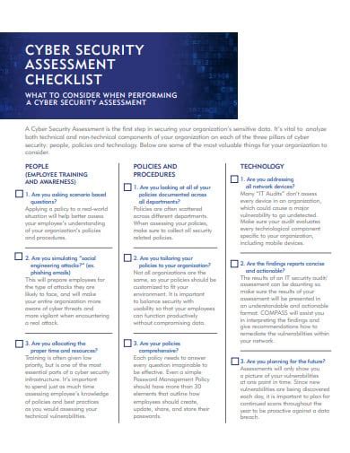 FREE 6+ Security Assessment Checklist Templates in PDF