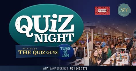 QUIZ NIGHT - TUESDAY 16 JAN, Kloof Country Club, 16 January 2024 | AllEvents.in