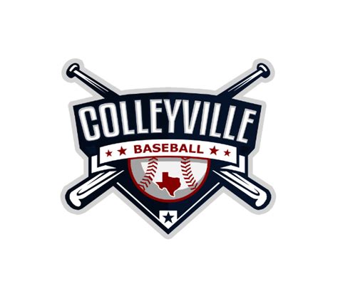 the logo for collegeville baseball, with two bats and stars on top of it