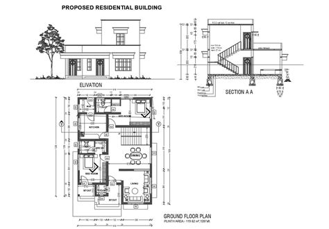 Ground Floor Elevation Plan Floor Plan Ground Ft Sq Elevation Plans ...