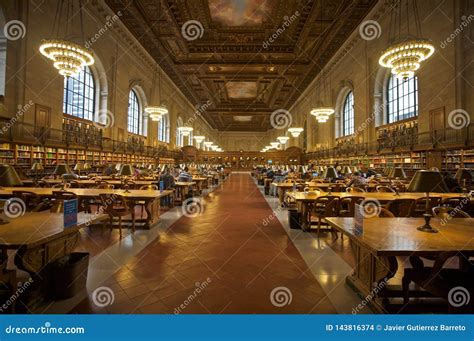 Interior View of New York Public Library Editorial Stock Image - Image of architecture ...