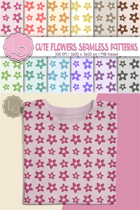 Cute Flowers Seamless Patterns