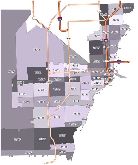 Miami Zip Code Map - GIS Geography