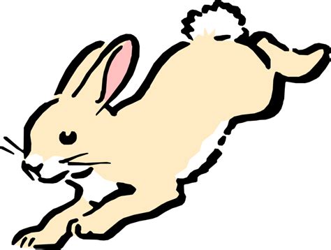 Cartoon Bunny Rabbit Hopping - Vector Image