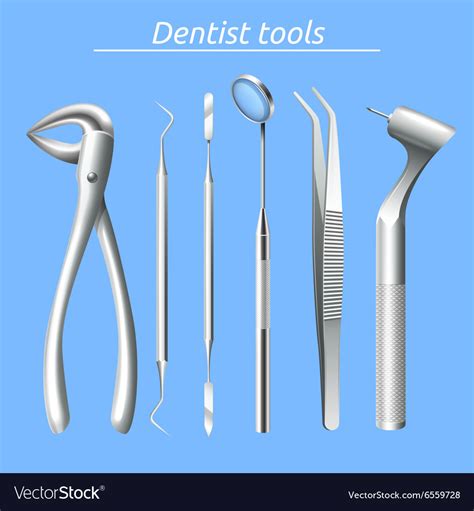 Dentist tools set Royalty Free Vector Image - VectorStock