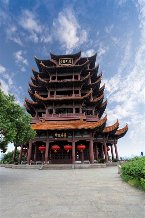 Wuhan yellow crane tower stock photo. Image of lantern - 21140992