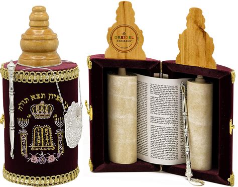 Torah Scroll Complete Sefardic Sefer Torah Ldren's Torah Maroon Velvet (Small Se - Cards Decks