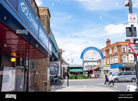 London- June 2022: Goldhawk Road station on Goldhawk Road and Shepherds ...