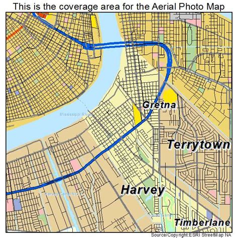 Aerial Photography Map of Gretna, LA Louisiana