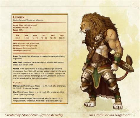 Roar into Action: A Guide to Playing Leonin in D&D 5e