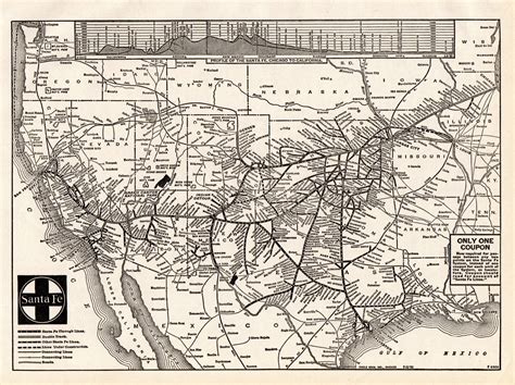 1908 Antique SANTA FE Railroad Map Raton Des Moines Eastern | Etsy ...